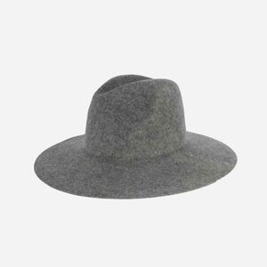 Gigi Pip Scottie Wide Brim Wool Fedora Hat In Gray Size Small (57)